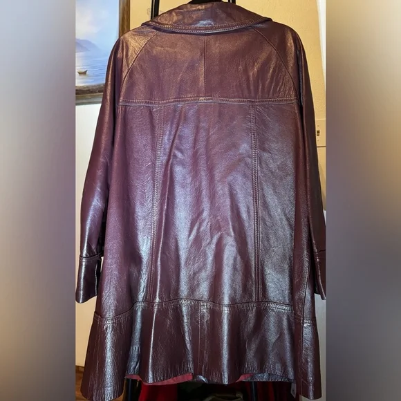 Burgundy Leather Jacket - Picture 2 of 5